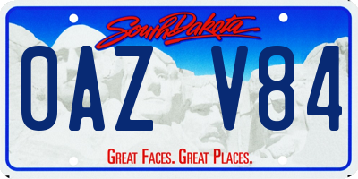 SD license plate 0AZV84