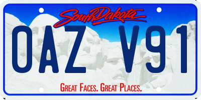 SD license plate 0AZV91