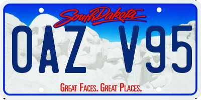 SD license plate 0AZV95