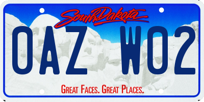 SD license plate 0AZW02