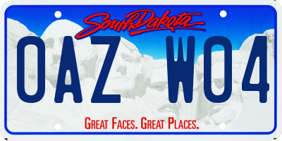 SD license plate 0AZW04