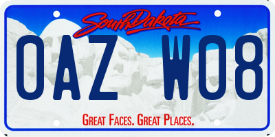 SD license plate 0AZW08