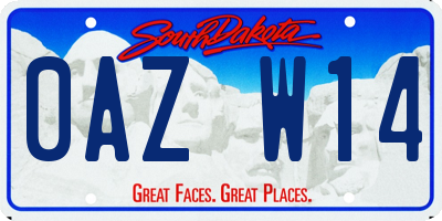 SD license plate 0AZW14