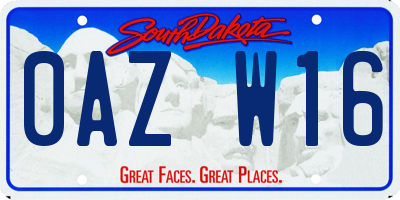 SD license plate 0AZW16