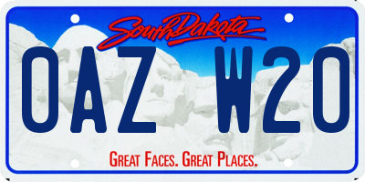SD license plate 0AZW20