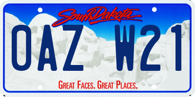 SD license plate 0AZW21