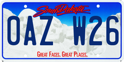 SD license plate 0AZW26