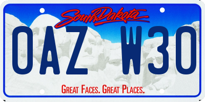 SD license plate 0AZW30