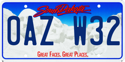 SD license plate 0AZW32
