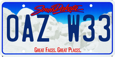SD license plate 0AZW33