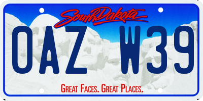 SD license plate 0AZW39