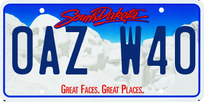 SD license plate 0AZW40