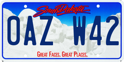 SD license plate 0AZW42