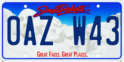 SD license plate 0AZW43