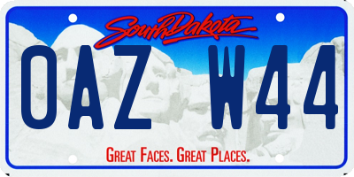 SD license plate 0AZW44