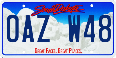 SD license plate 0AZW48