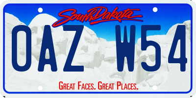 SD license plate 0AZW54