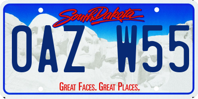 SD license plate 0AZW55