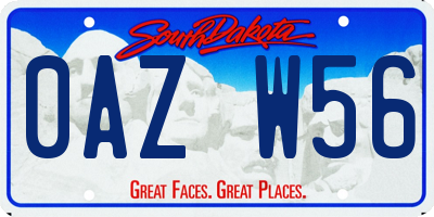 SD license plate 0AZW56