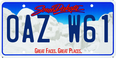 SD license plate 0AZW61