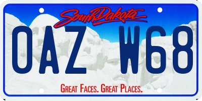 SD license plate 0AZW68