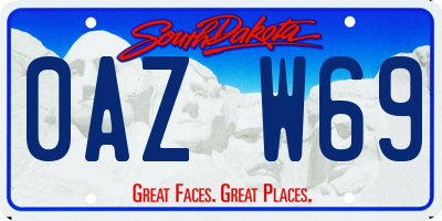 SD license plate 0AZW69