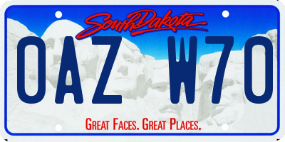 SD license plate 0AZW70