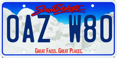 SD license plate 0AZW80