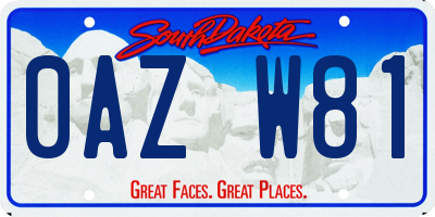 SD license plate 0AZW81