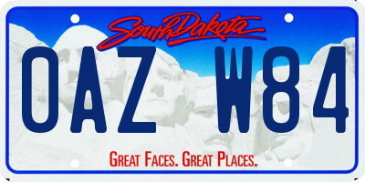 SD license plate 0AZW84