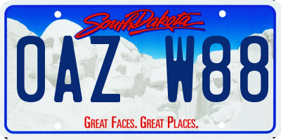 SD license plate 0AZW88