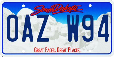 SD license plate 0AZW94
