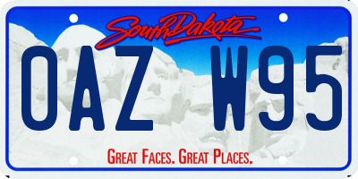 SD license plate 0AZW95