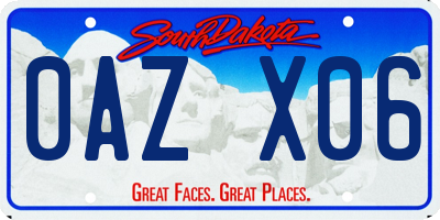 SD license plate 0AZX06