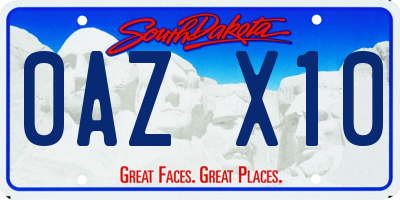 SD license plate 0AZX10