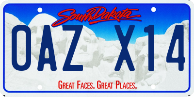 SD license plate 0AZX14