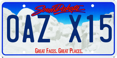 SD license plate 0AZX15