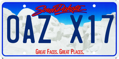 SD license plate 0AZX17