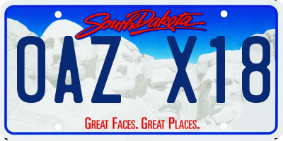 SD license plate 0AZX18
