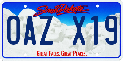 SD license plate 0AZX19