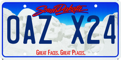 SD license plate 0AZX24