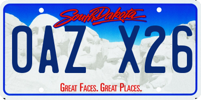 SD license plate 0AZX26