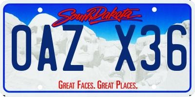 SD license plate 0AZX36