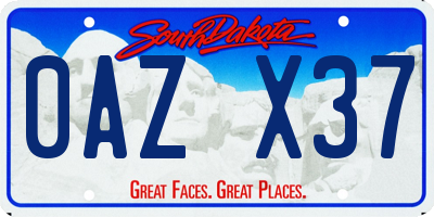 SD license plate 0AZX37