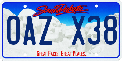 SD license plate 0AZX38