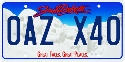 SD license plate 0AZX40