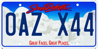 SD license plate 0AZX44