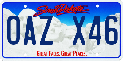 SD license plate 0AZX46
