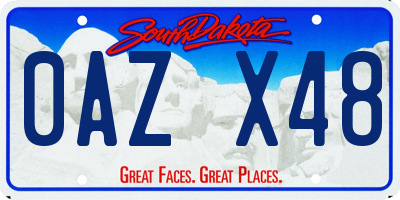 SD license plate 0AZX48