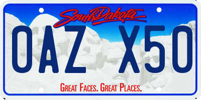 SD license plate 0AZX50